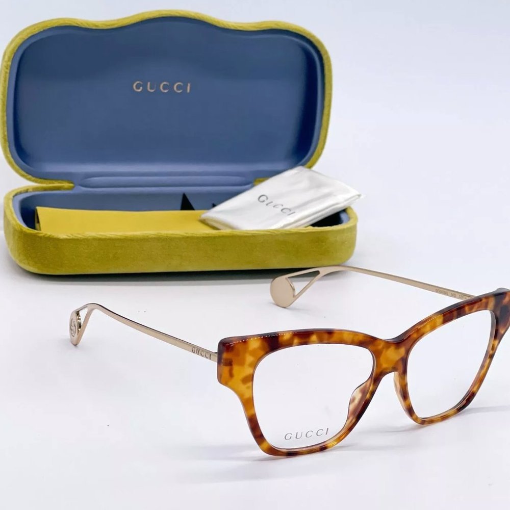 Sale! New Gucci Women's 52mm Havana Cat Eye Eyeglasses! - Picture 3 of 8